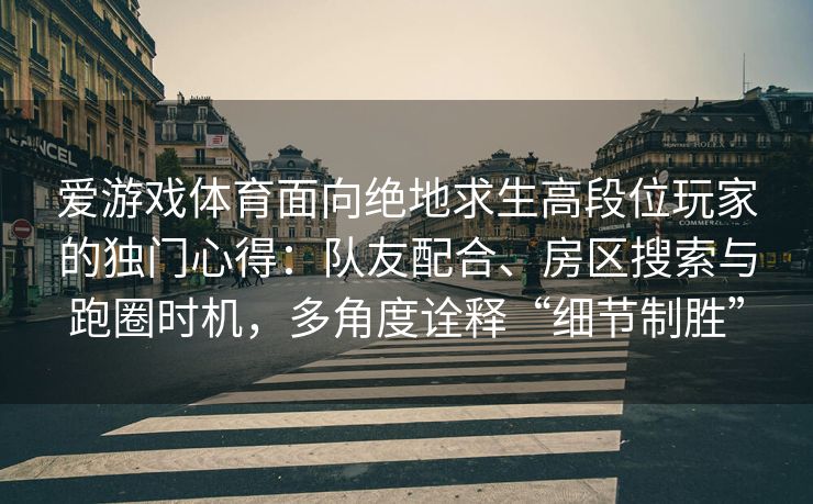 爱游戏体育面向绝地求生高段位玩家的独门心得：队友配合、房区搜索与跑圈时机，多角度诠释“细节制胜”